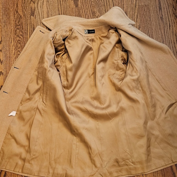 Vintage S by Searle Womens Camel Color Cashmere Short Coat Jacket Small - Picture 4 of 4